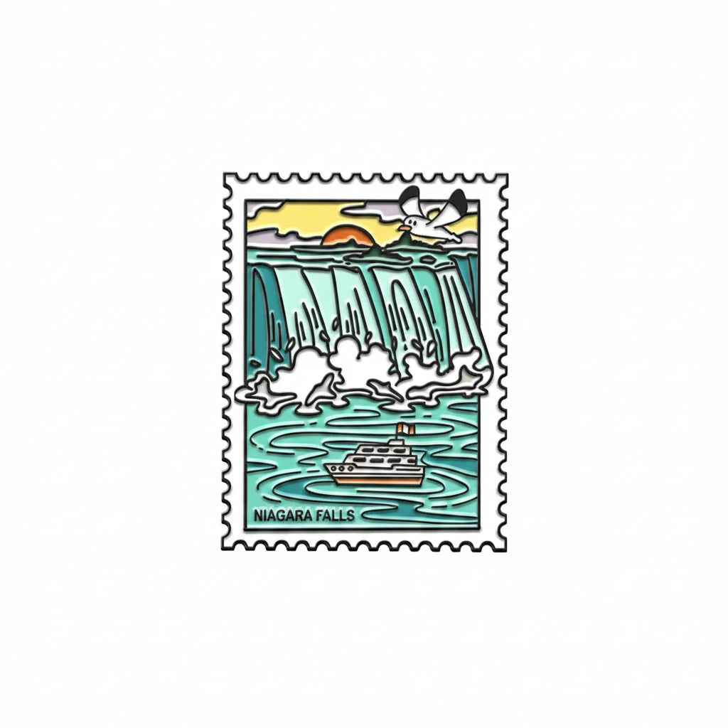Niagara Falls Stamp Pastel Lapel Pin